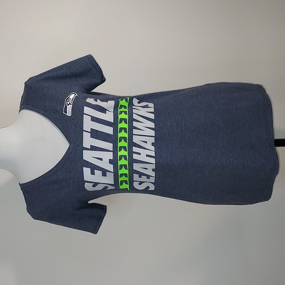Nike Seattle Seahawks NFL Navy V-Neck Women's T-Shirt Size Medium
